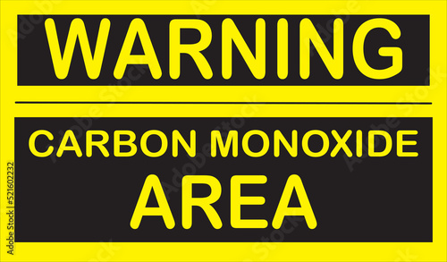 Carbon monoxide area sign vector