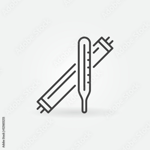 Mercury recycling linear vector concept icon or sign