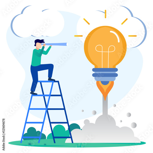 Illustration vector graphic cartoon character of creative ideas, innovation, start up