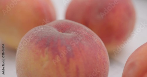 Ripe big peaches on the table