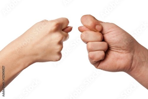 Hand gesture isolated on white.