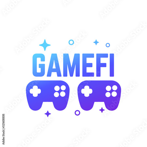 GameFi icon, blockchain games vector