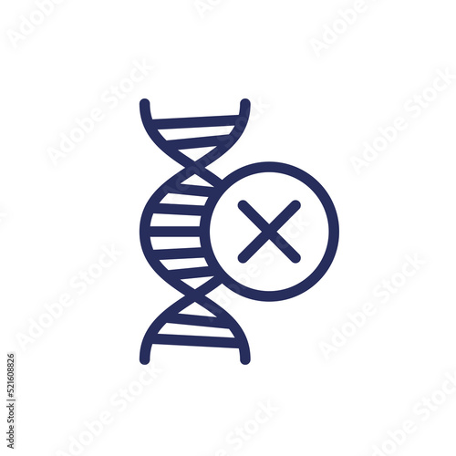 non genetically modified, non-gmo line icon