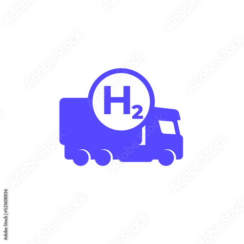 hydrogen truck icon, hydrogen-powered vehicle