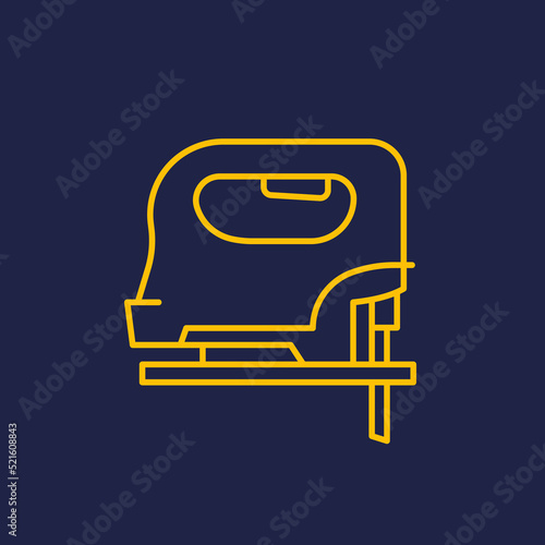 jig saw line icon on dark