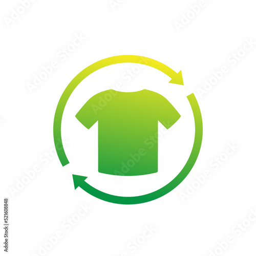 recycling clothes icon with a t-shirt