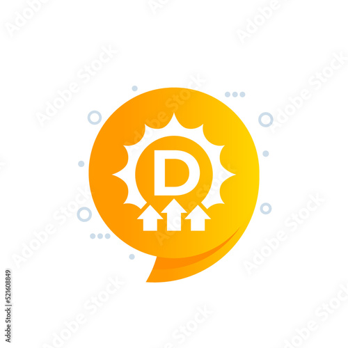 raise vitamin D level icon, vector