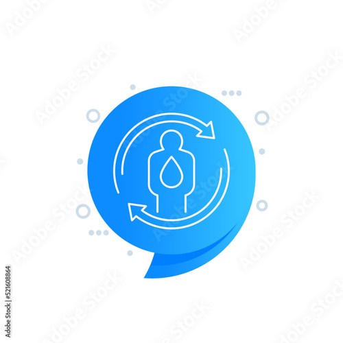 rehydrate your body line icon, vector