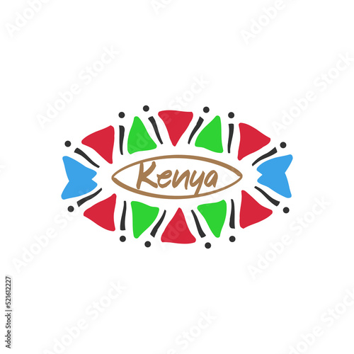 Playful Kenya Logo Tourism design vector illustration. Creative Kenya logo icon vector design template for travel, event and tourism isolated on white background.
