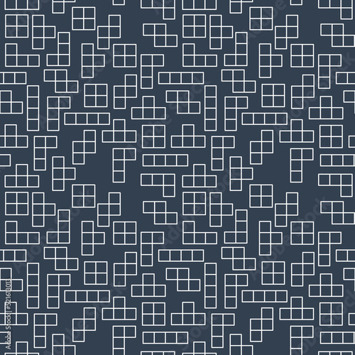 A pattern from a set of figures of the Tetris game. Tetris, crossword pattern. Tetris game and crossword puzzle background.