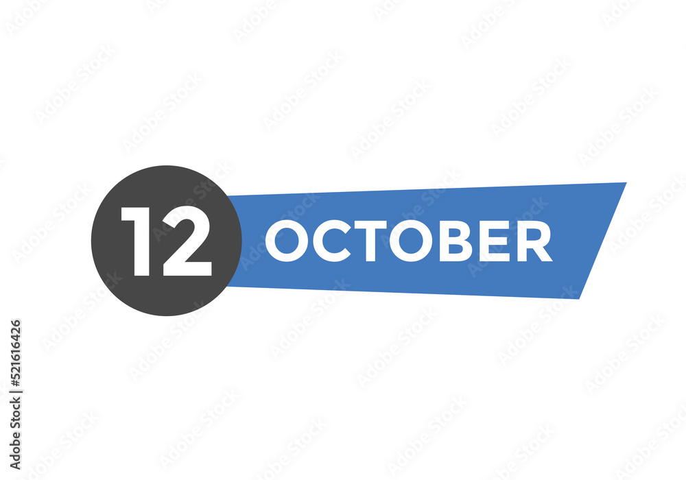 october 12 calendar reminder. 12th october daily calendar icon template. Calendar 12th october icon Design template. Vector illustration
october 12 calendar reminder. 12th october daily calendar icon template. Calendar 12th october icon Design template. Vector illustration