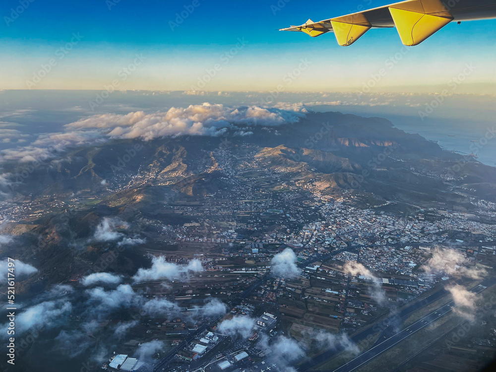 view from the plane of Tenerife island view from the plane of Tenerife island