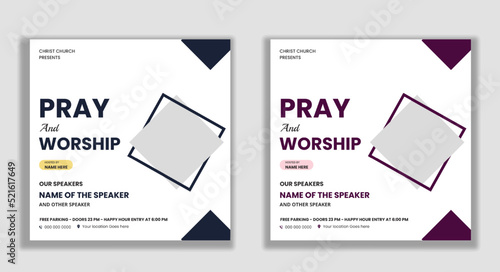 Pray and worship conference flyer social media and web banner