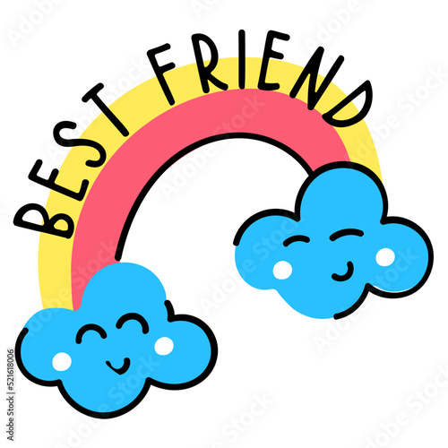 Get this eye catchy flat sticker of true friendship