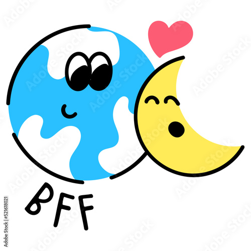 A customizable flat sticker of close friend 