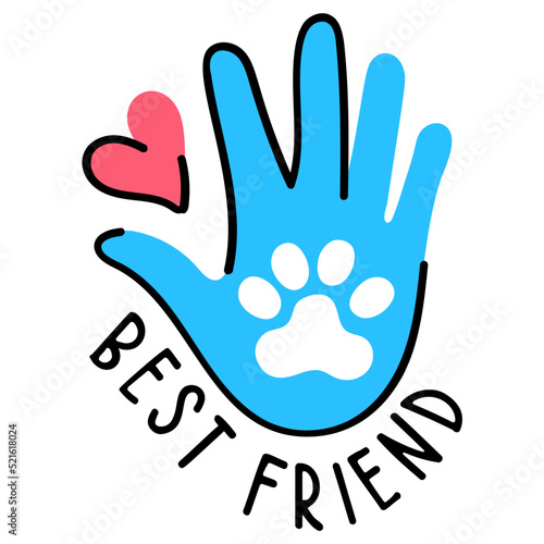 Get this amazing flat sticker of pet friend 