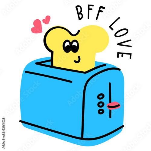 An editable flat sticker of BFF Love 