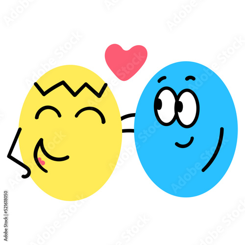 A cute hand drawn flat sticker of best friendship