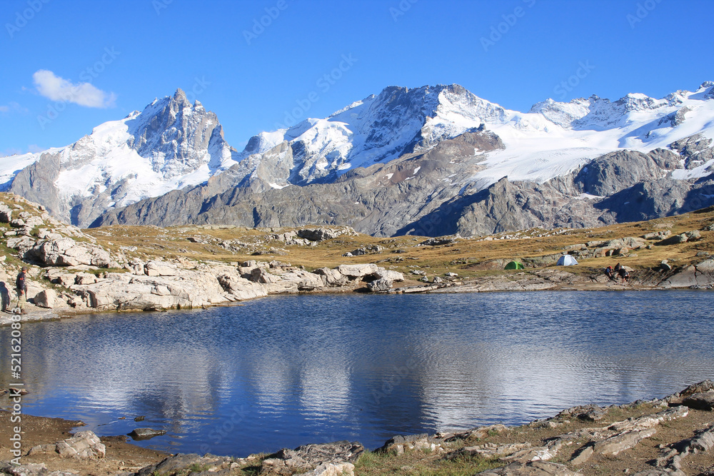 The black lake in the plateau of Emparis in the french alps
