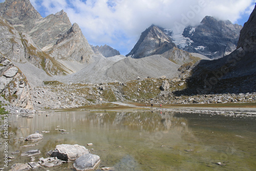 Slika na platnu Lake of les Vaches in the national Vanoise Park, French alps