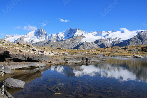 The black lake in the plateau of Emparis in the french alps