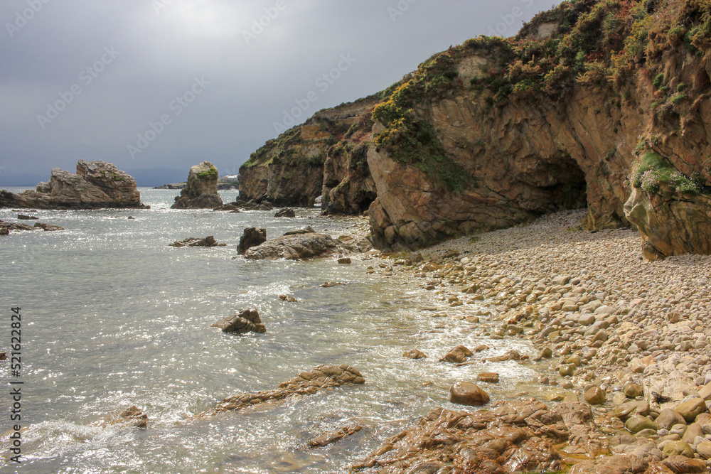 rocks in a beach in the Cantabrian sea