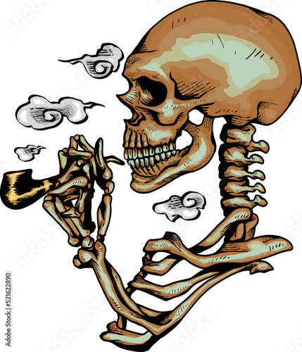 Cigar pipe with skeleton devil