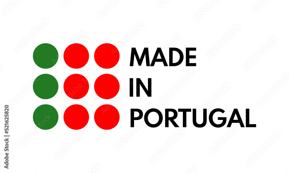 made in portugal, vector logo with portuguese flag painted circles made in portugal, vector logo with portuguese flag painted circles