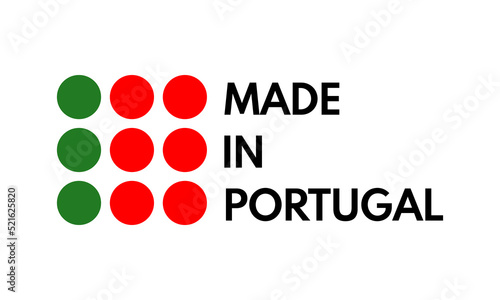 made in portugal, vector logo with portuguese flag painted circles