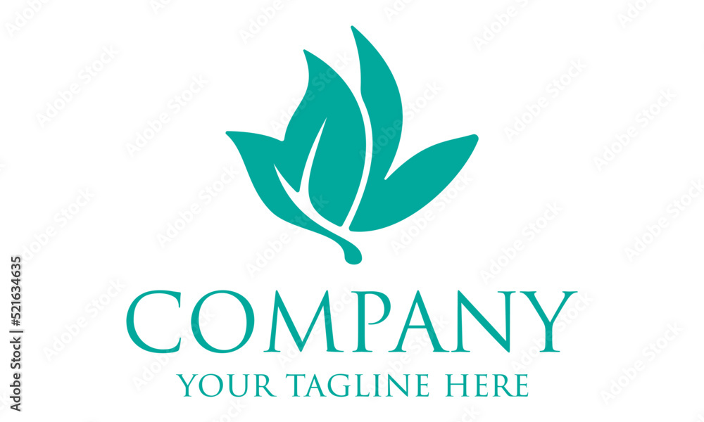 Tosca Color Abstract Nature Eco Leaf Logo Design Tosca Color Abstract Nature Eco Leaf Logo Design