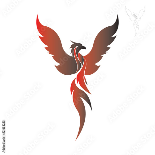 Phoenix Mascot Logo vector design illustration template web