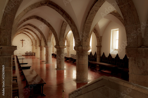 interior view of the refectory of Casamari Abbey