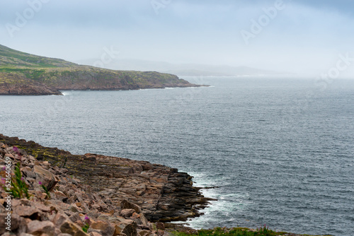 Summer tundra. Rocky coastline of Barents Sea near Teriberka. Scenery of Russian North. Kola Peninsula, Murmansk Oblast, Russia © kosmos111