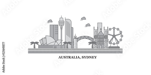 Obraz na płótnie Australia, Sydney City city skyline isolated vector illustration, icons w salonie