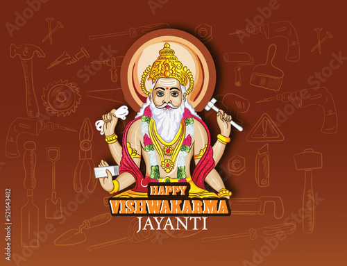 illustration of Vishwakarma Jayanti for Background,card,poster,banner design.