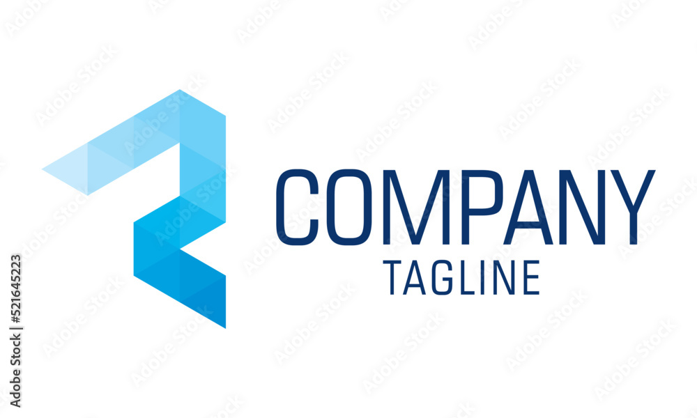 Blue Color Abstract Triangle Initial Letter R Logo Design Blue Color Abstract Triangle Initial Letter R Logo Design
