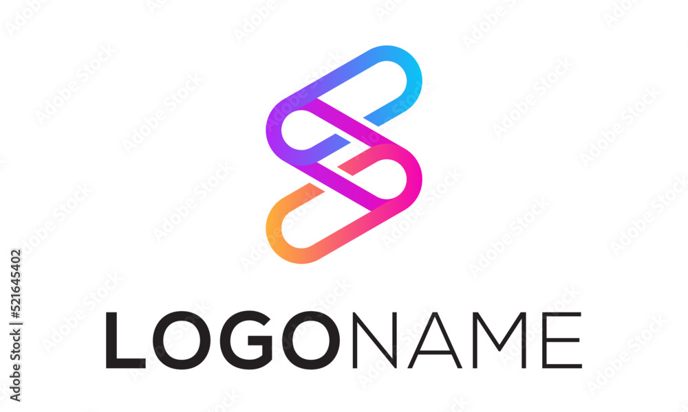 Colorful Clip Initial Letter S Link Logo Design Colorful Clip Initial Letter S Link Logo Design