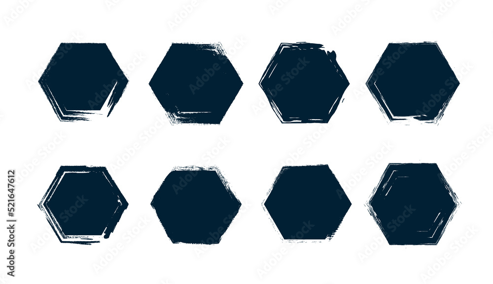 hexagon set abstract grunge flat vector hexagon set abstract grunge flat vector