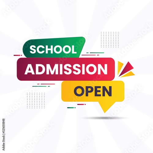 school admission open abstract shape