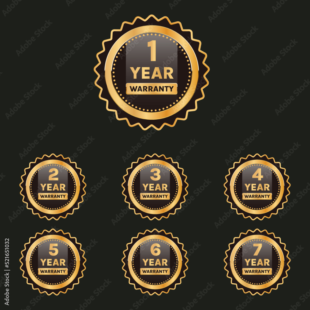 1 year warranty badge and label design set 1 year warranty badge and label design set