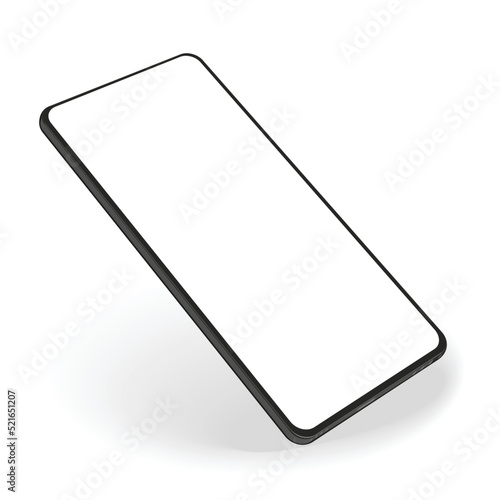 Smartphone mockup with blank screen. Cellphone frame. Realistic phone template for infographics or presentation