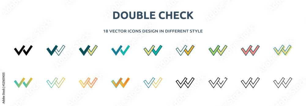 Double checking icon in different style two Vector Image