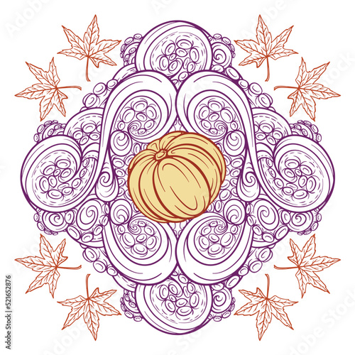 Colourful Halloween tentacles vector motif