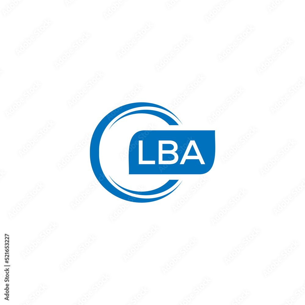 LBA letter design for logo and icon.LBA typography for technology