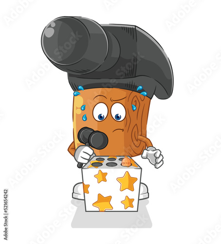 hammer play whack a mole mascot. cartoon vector