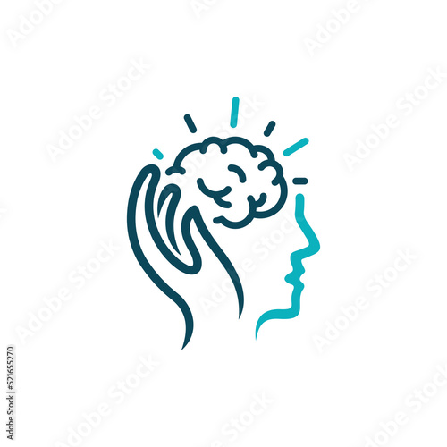 cognitive brain care logo concept vector stock illustration
