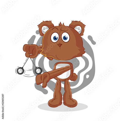 bear hypnotizing cartoon. cartoon mascot vector