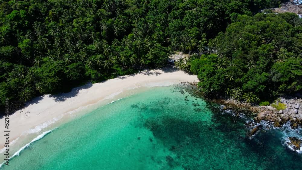 Aerial view blue ocean and beach sea Aerial view blue ocean and beach sea