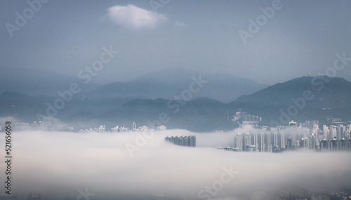 fog over the city