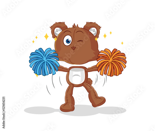 bear cheerleader cartoon. cartoon mascot vector